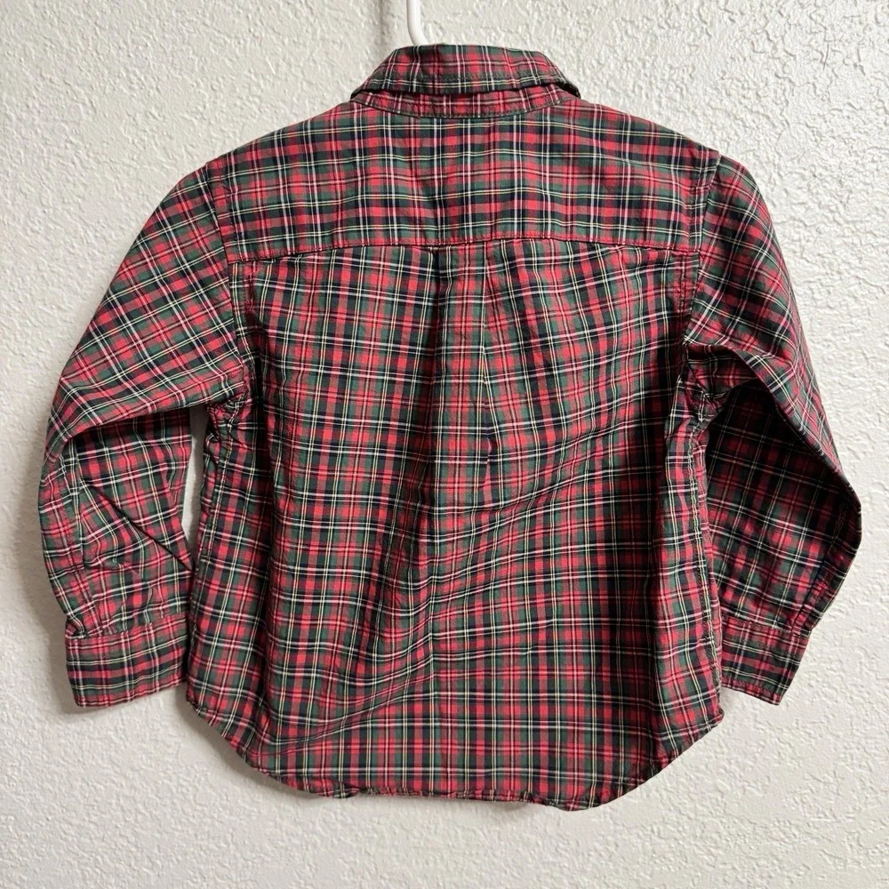 Ralph Lauren Shirt 18 Month Toddler Boys‎ Red Plaid Tartan Christmas Holiday